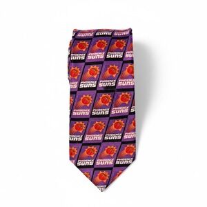 Vintage Phoenix Suns Silk Tie Purple Orange Basketball Logo Necktie RM Sport